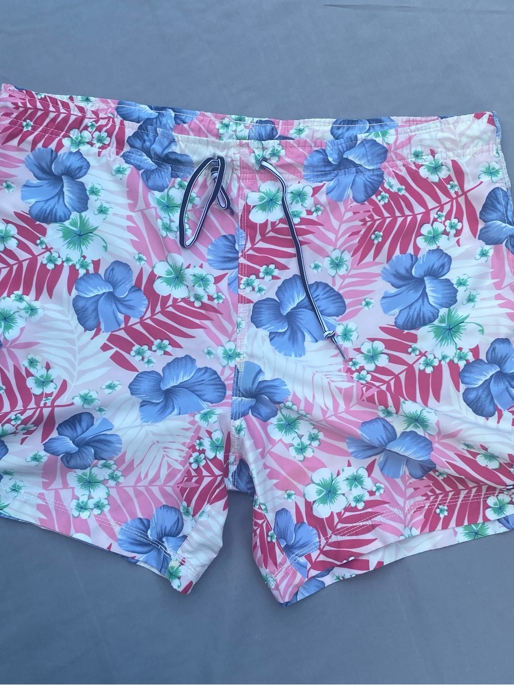 Tommy Hilfiger Pink Floral Swim Shorts with Blue Accents